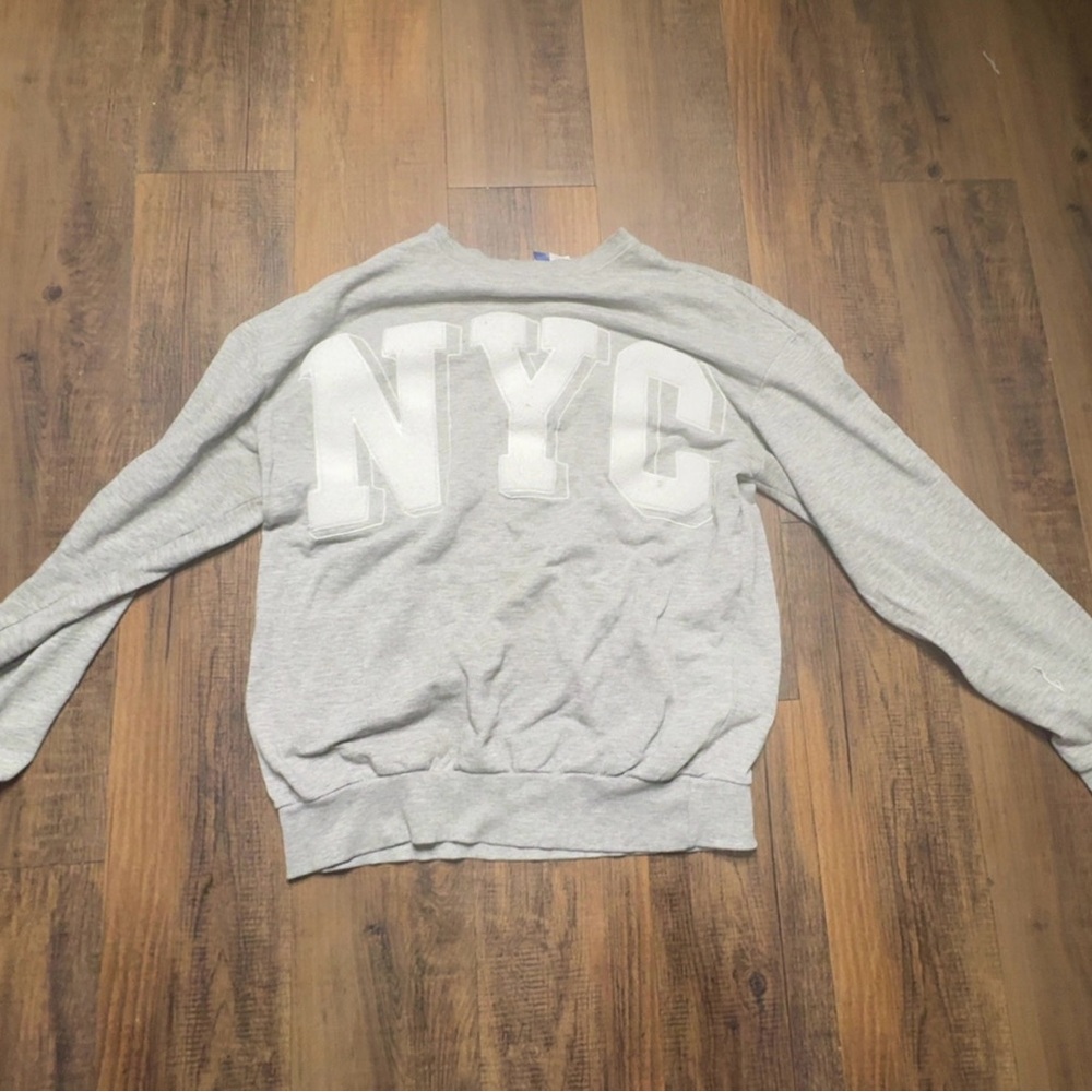 Divided Cozy Gray Crewneck Sweater